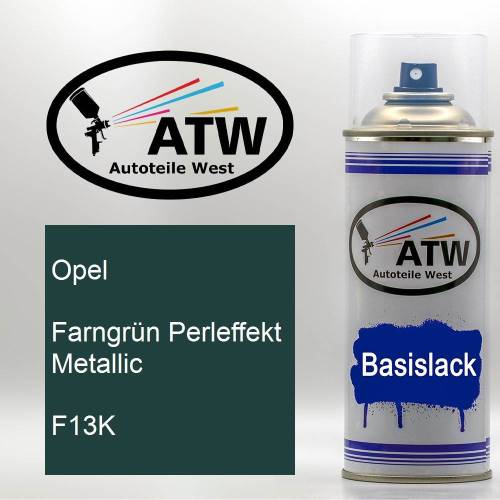 Opel, Farngrün Perleffekt Metallic, F13K: 400ml Sprühdose, von ATW Autoteile West.